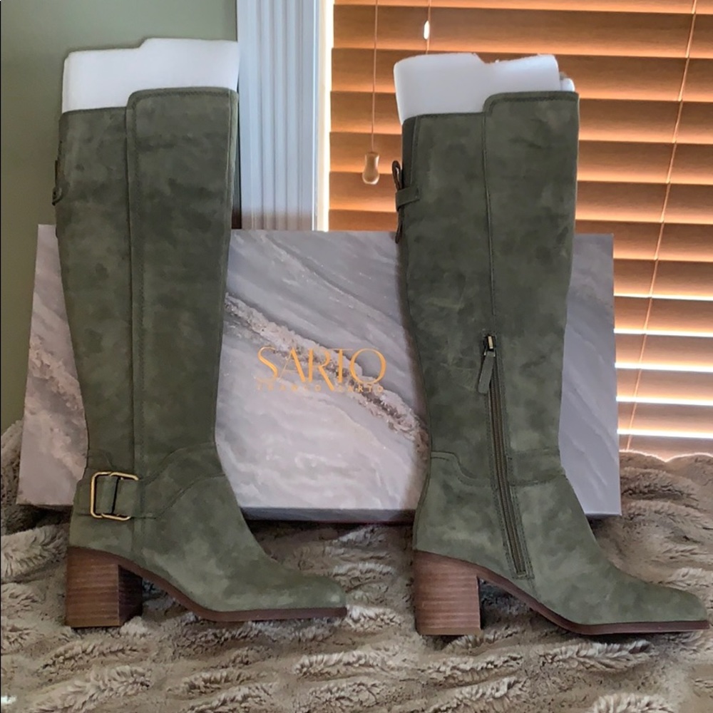 Franco Sarto Mystic Green Suede Boots, 7M